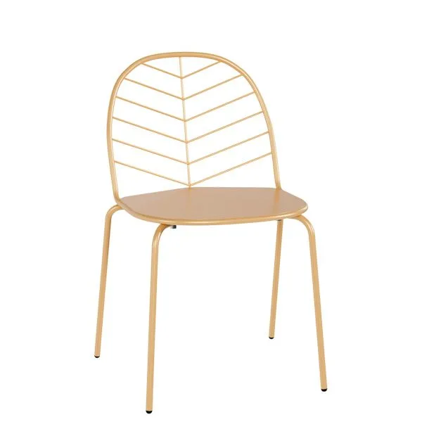 Silla apilable metálica minimalista de diseño para terrazas de hostelería
