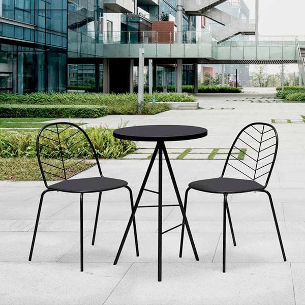 Silla apilable metálica minimalista de diseño para terrazas de hostelería