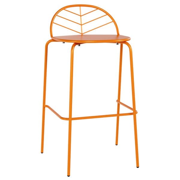 Taburete metálico minimalista de diseño para terrazas de hostelería