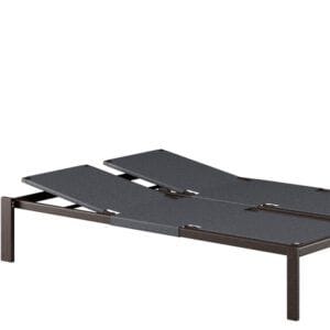 Tumbona doble de exterior para hostelería en aluminio y textil