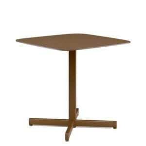 Mesa de exterior para hostelería en aluminio con brazos de teca