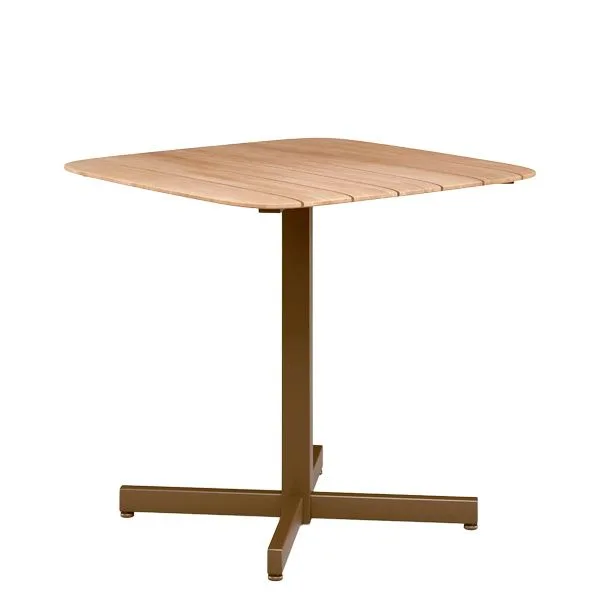 Mesa de exterior para hostelería en aluminio y tablero en madera