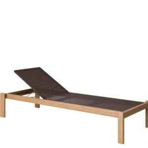 Tumbona de exterior para hostelería en madera de teca