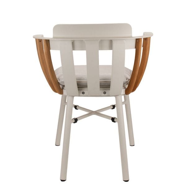 Sillón de exterior para hostelería en aluminio y teca