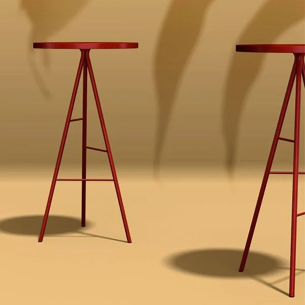 Mesa alta estilo minimalista metálica para terrazas de hostelería