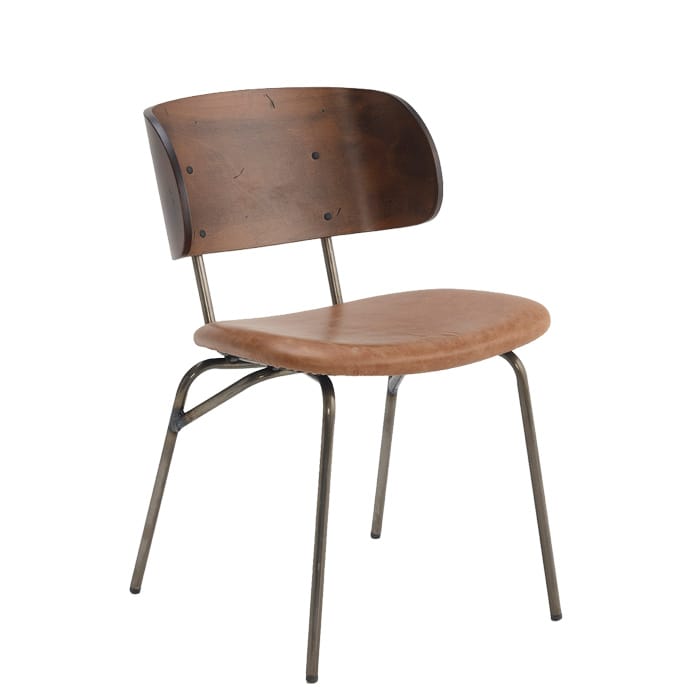 Silla tapizada Julieta con respaldo en madera envolvente para hosteleria Magari Design
