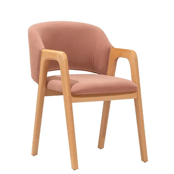 Sillón tapizado Tania en madera de haya para hostelería
