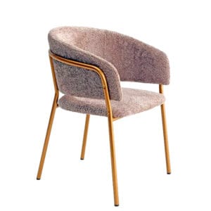 Sillón tapizado con patas metálicas para restaurantes