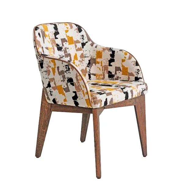 Sillón madera asiento tapizado para hostelería