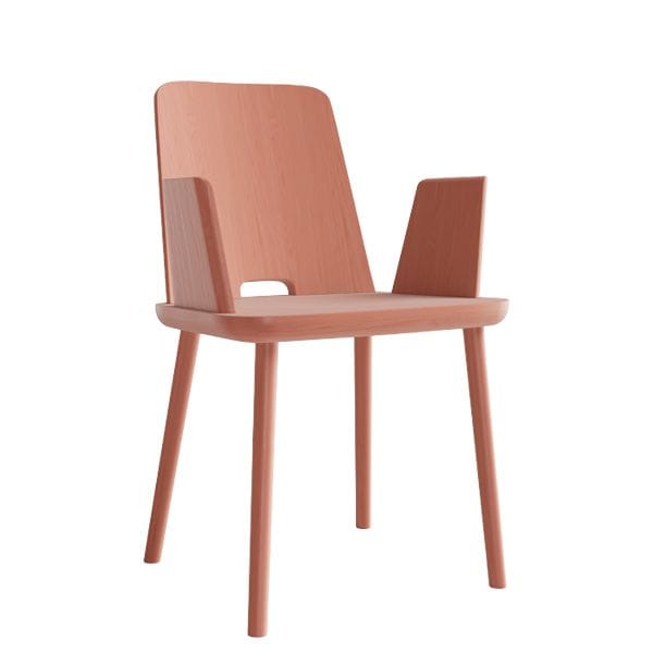 Sillón de madera de diseño moderno y líneas geométricas