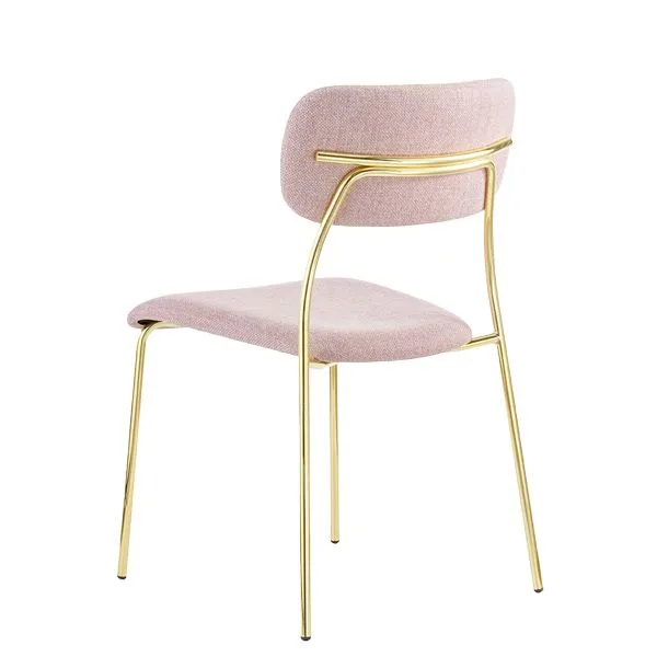 Silla minimalista tapizada estructura metálica para bares y cafeterías