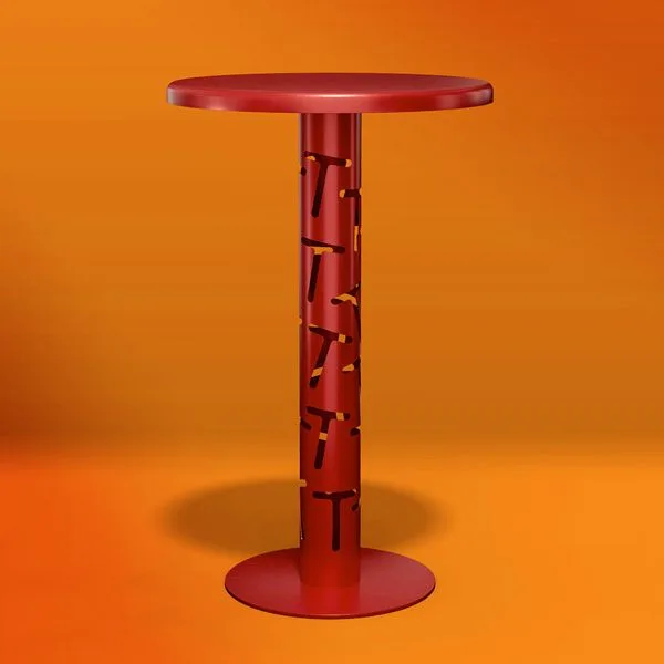 Mesa redonda de diseño estructura metálica para terrazas
