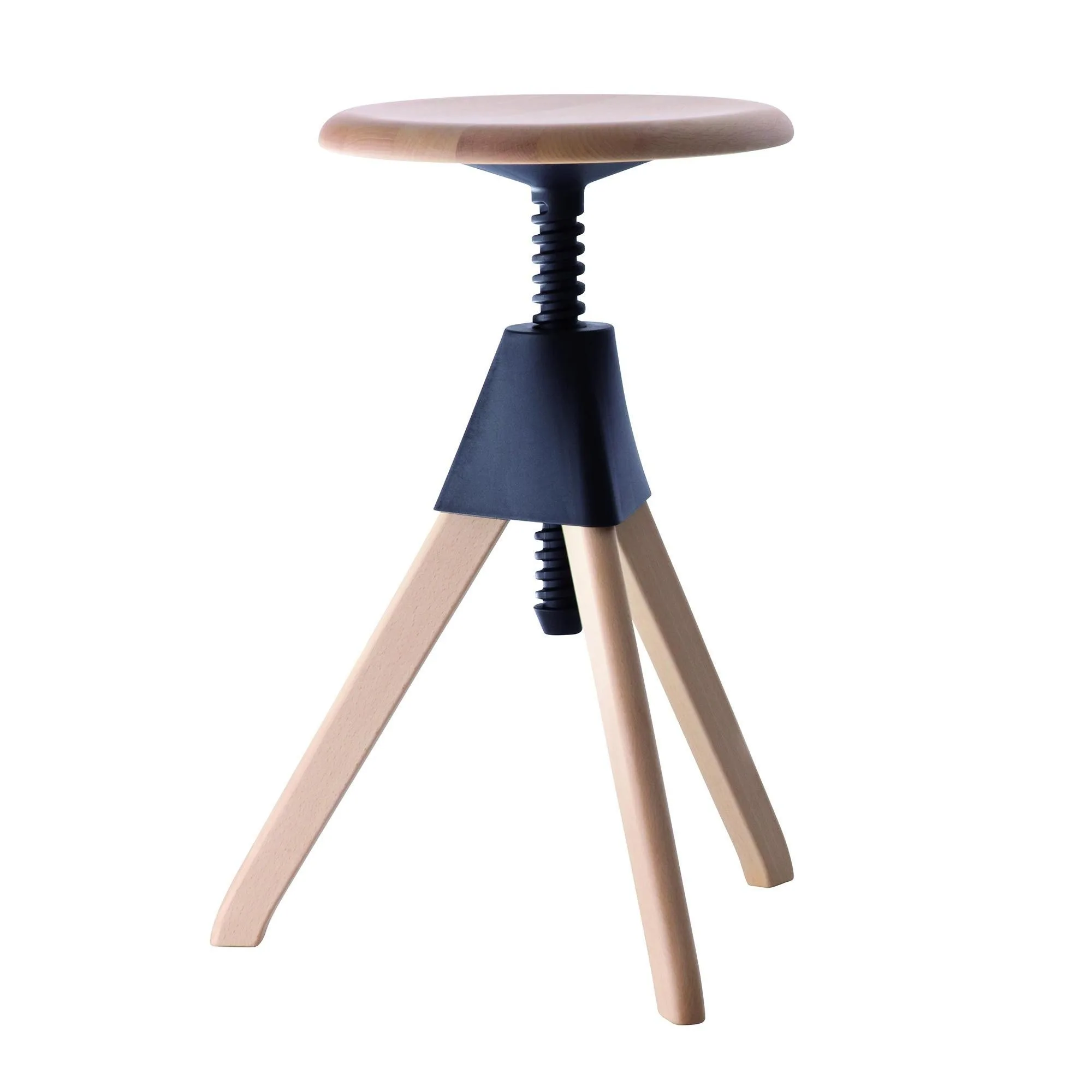 Taburete Tom Magis regulable en altura con estructura en madera de haya