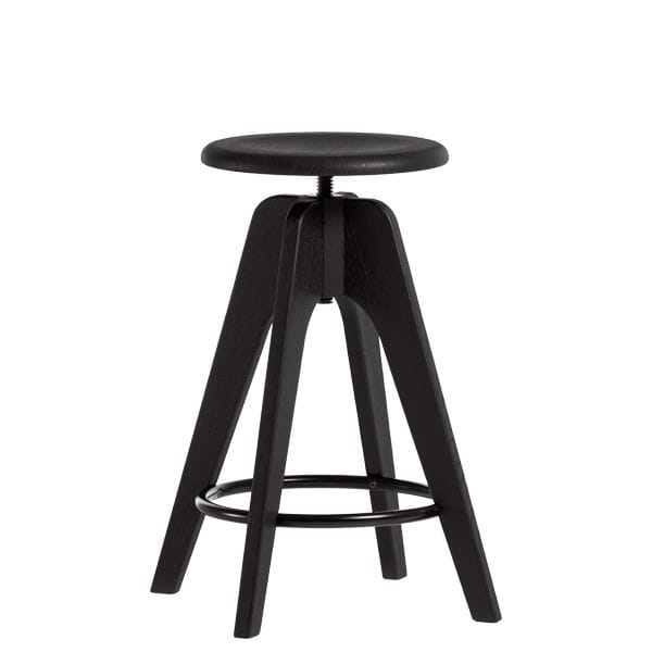 Taburete giratorio de madera minimalista en fresno