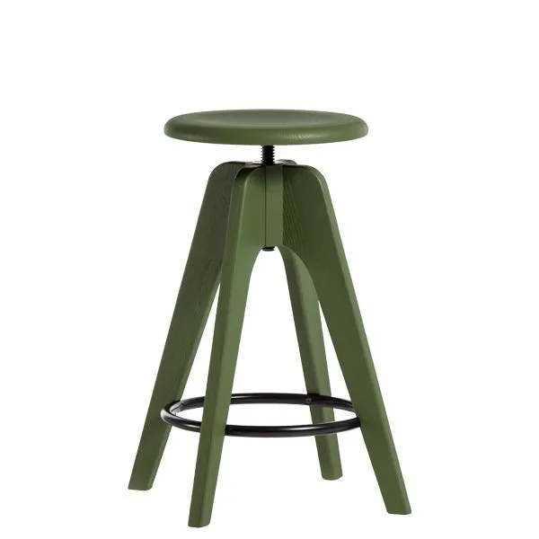 Taburete giratorio de madera minimalista en fresno