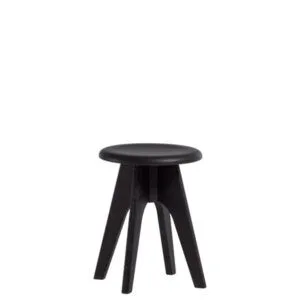 taburete bajo de madera minimalista