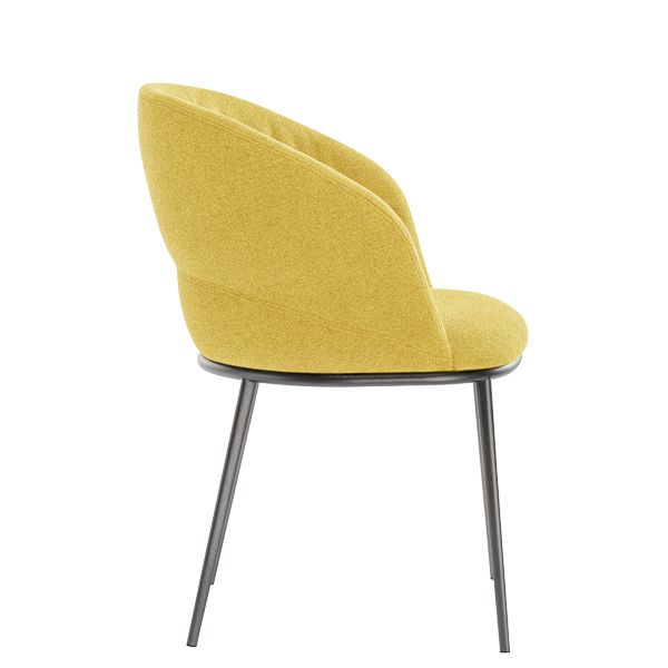 Sillón tapizado envolvente con patas metálicas para restaurantes