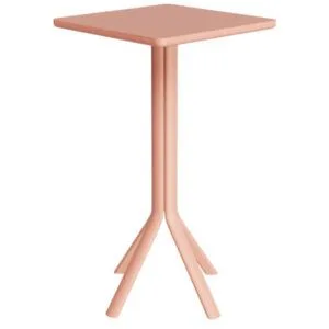 mesa alta de madera para hostelería