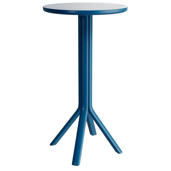 mesa alta de madera para hostelería