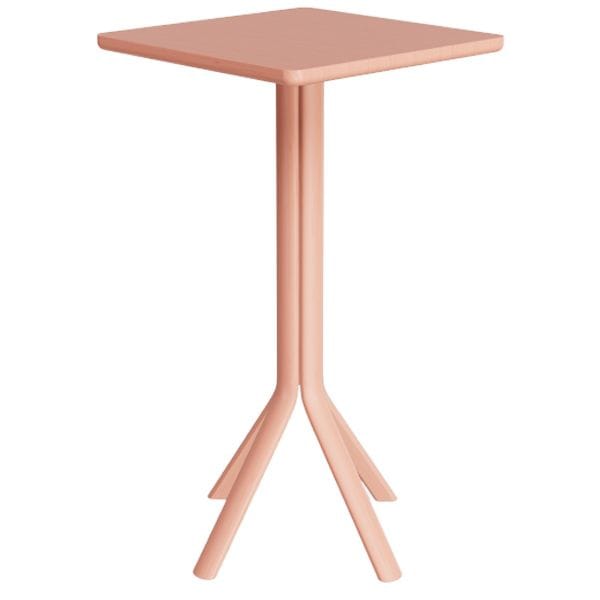 mesa alta de madera para hostelería