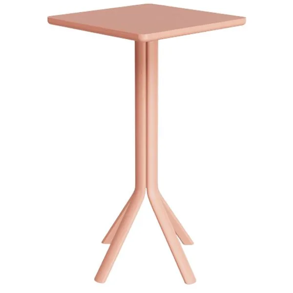 mesa alta de madera para hostelería