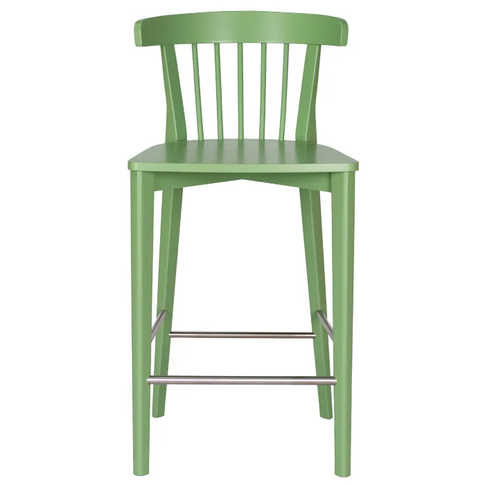 Taburete de madera con respaldo en palilleria para hosteleria Amalia