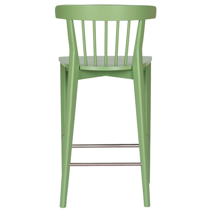 Taburete de madera con respaldo en palilleria para hosteleria Amalia