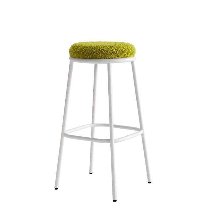 Taburete metalico con asiento tapizado comodo para hosteleria Zobe