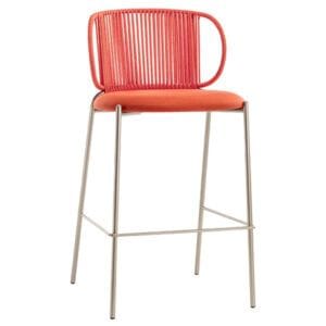 Taburete de exterior para hostelería con cuerda náutica