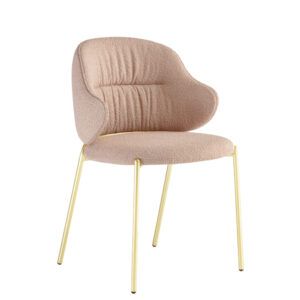 Sillón tapizado envolvente con patas metálicas para restaurantes