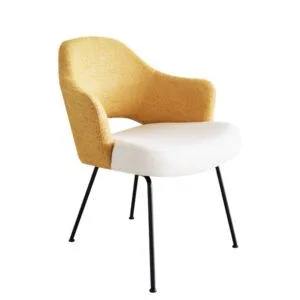 Sillón tapizado robusto de patas metálicas para restaurantes