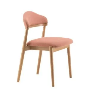 Silla con respaldo y asiento tapizado estructura en madera de haya