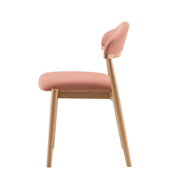Silla con respaldo y asiento tapizado estructura en madera de haya
