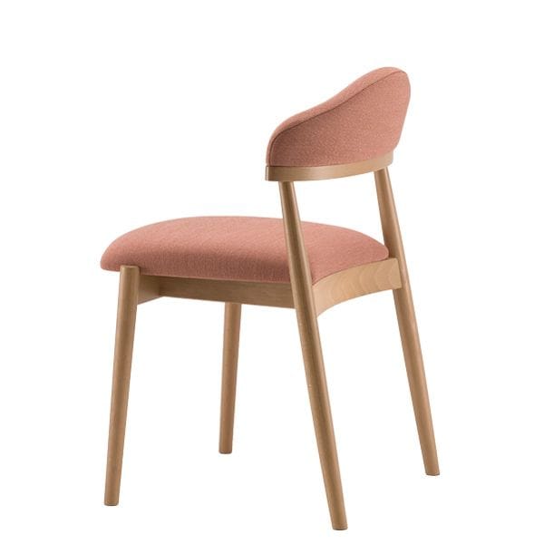 Silla con respaldo y asiento tapizado estructura en madera de haya