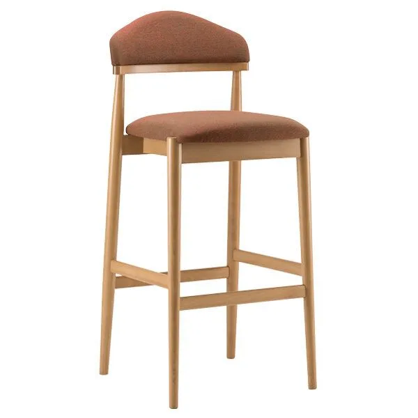 Taburete tapizado estructura en madera de haya