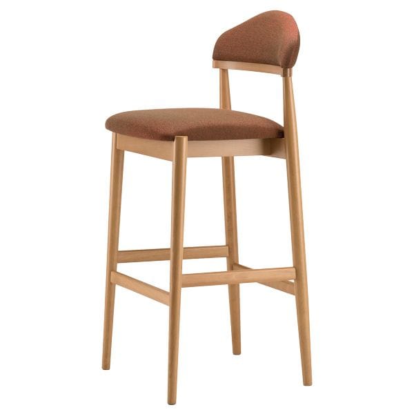 Taburete tapizado estructura en madera de haya
