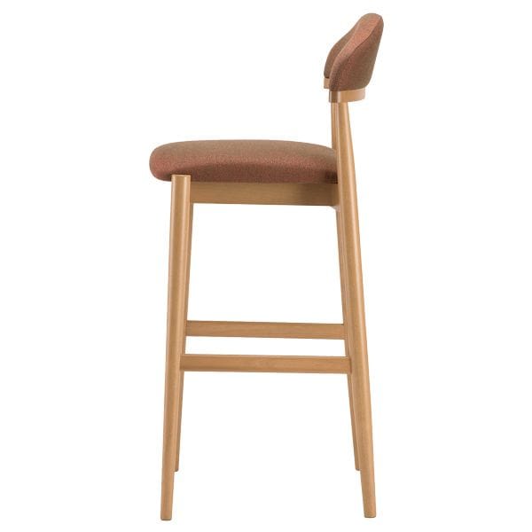 Taburete tapizado estructura en madera de haya