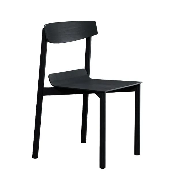 Silla apilable de madera con estilo nórdico para restaurantes