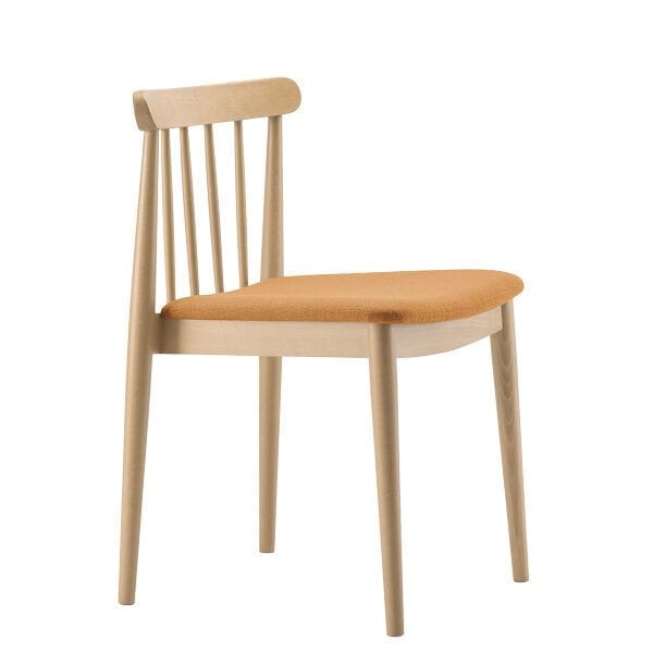 Silla con asiento tapizado estructura en madera de haya