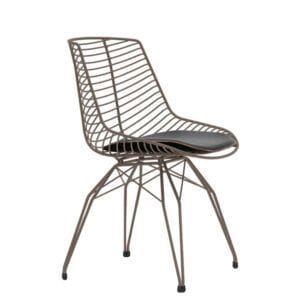 Silla en malla metálica estilo industrial para hostelería