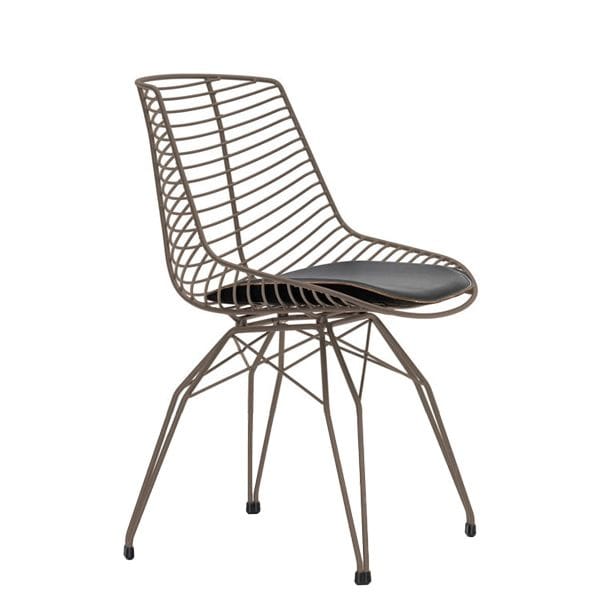 Silla en malla metálica estilo industrial para hostelería