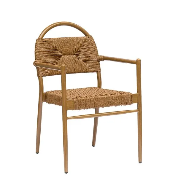 Sillón apilable de aluminio estilo mediterráneo para terrazas