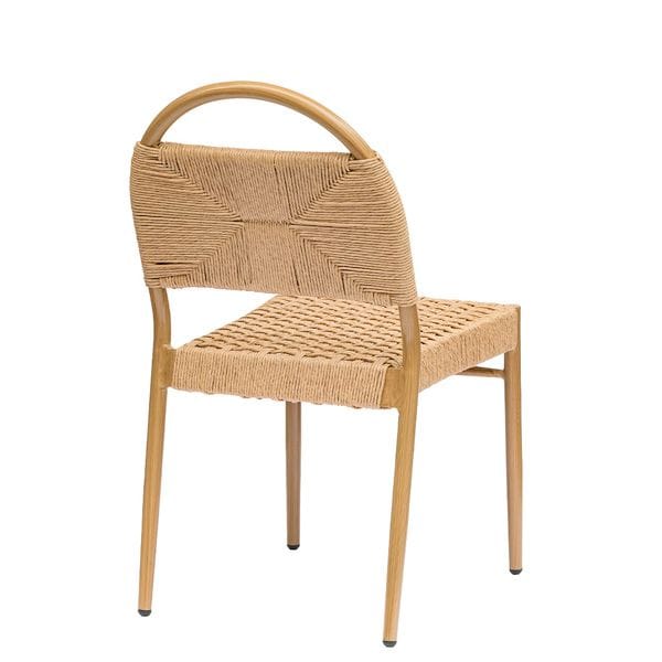 Silla apilable de aluminio estilo mediterráneo para terrazas