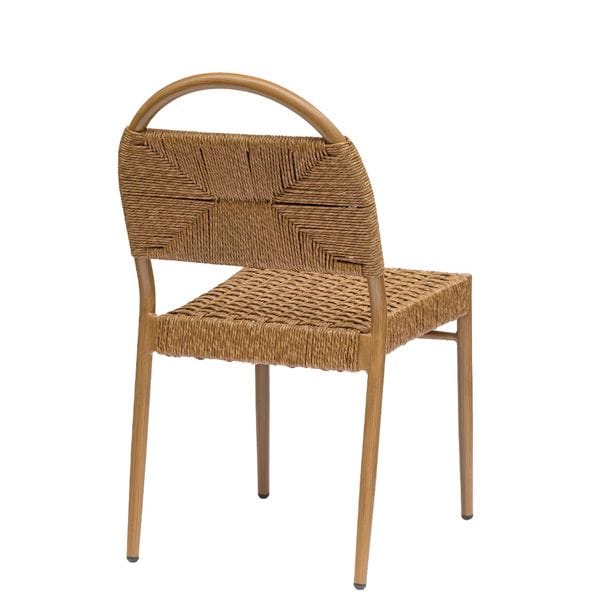 Silla apilable de aluminio estilo mediterráneo para terrazas