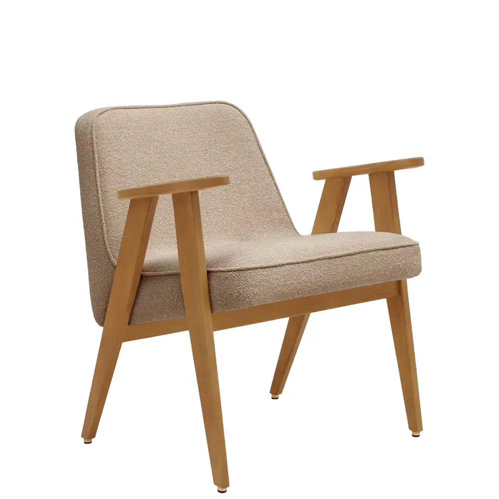 butaca roble tenido con asiento y respaldo tapizado taupe para hoteles y hosteleria
