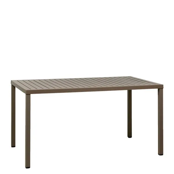 Mesa rectangular de exterior Cubbe 140 con estructura de aluminio