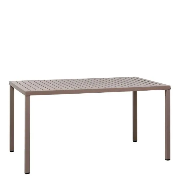 Mesa rectangular de exterior Cubbe 140 con estructura de aluminio