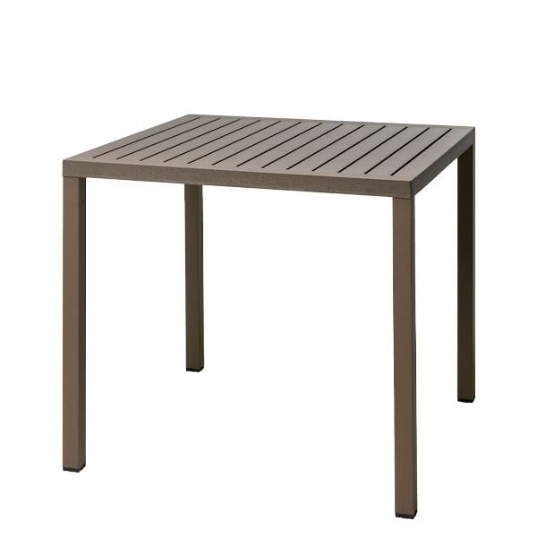 Mesa cuadrada de exterior Cubbe 80 con estructura de aluminio