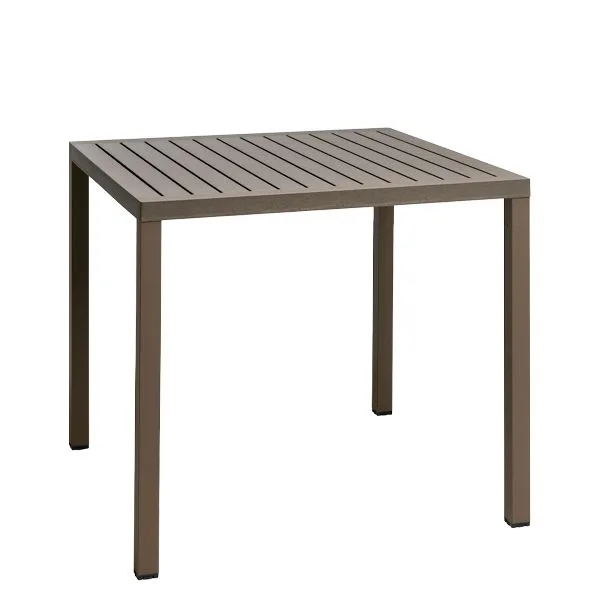 Mesa cuadrada de exterior Cubbe 80 con estructura de aluminio