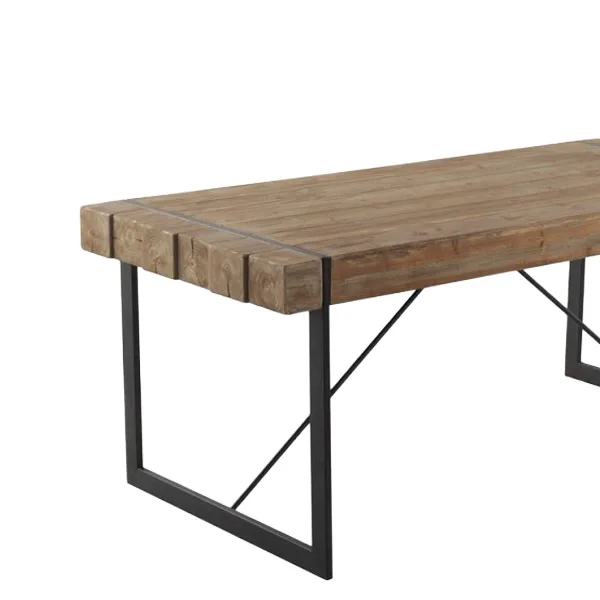 Mesa de madera Firko de teca y metal